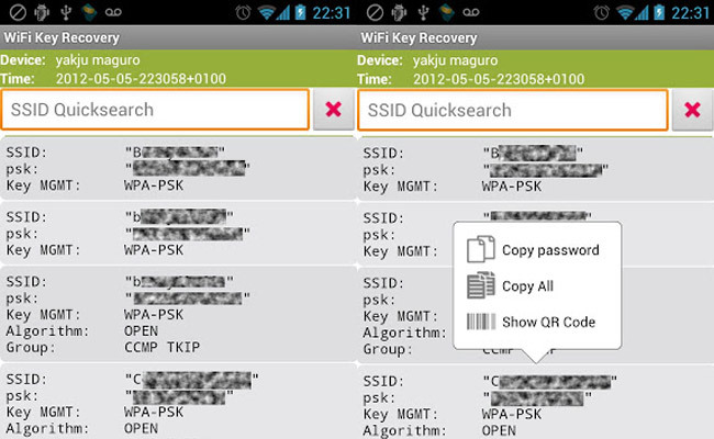 WiFi Key Recovery
