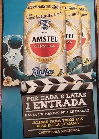 Entradas de cine gratis con la compra de Amstel