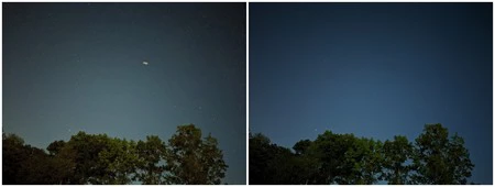 左側は Google Pixel 3 カメラ アプリで撮った写真、右側は Google Pixel 4 カメラ アプリで撮った写真です。