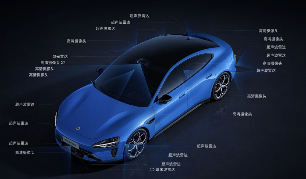 El nuevo coche Xiaomi que tiene más cámaras que un banco: fascinante la cantidad de sensores y radares que Xiaomi le ha metido al SU7 