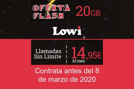 Lowi hace accesible para todos su tarifa de 20 GB por 14,95 euros, si la solicitas antes del 8 de marzo