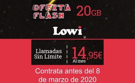 Lowi hace accesible para todos su tarifa de 20 GB por 14,95 euros, si la solicitas antes del 8 de marzo