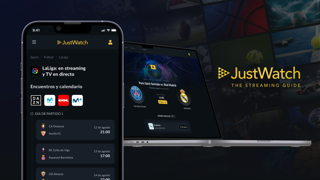 Los deportes llegan a JustWatch: además de películas y series, podrás encontrar dónde ver partidos de fútbol o carreras de F1