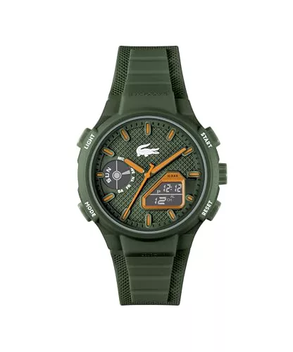 Lacoste Reloj de Cuarzo Multifuncional Analógico-Digital para hombre Colección LC33 Collection con Correa en silicona