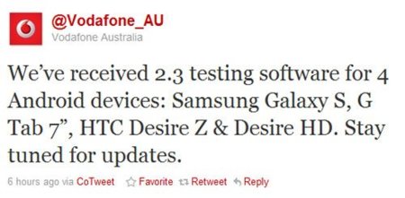 Vodafone preparando Gingerbread para Samsung Galaxy Tab, en Australia