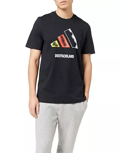 adidas Unisex Adulto Germany 3BAR Logo Graphic T-Shirt, Black, M