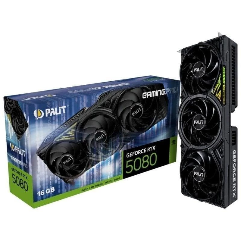Tarjeta Gráfica Palit GeForce RTX 5080 GamingPro 16GB GDDR7 Reflex 2 RTX AI DLSS4