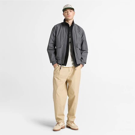 Durable Water Repellent Utility Bomber For Men In Dark Grey Tbl Alt2