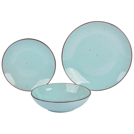 Vajilla De 18 Piezas En Color Azul Stoneware