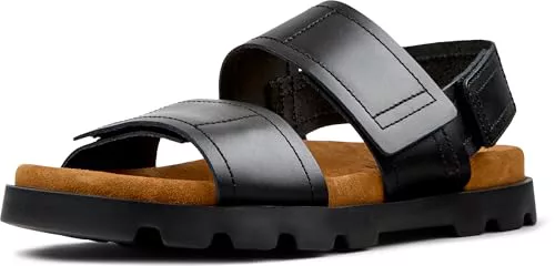 Camper Brutus Sandal K100777, Sandalia de 2 Correas Hombre, Negro 011, 43 EU