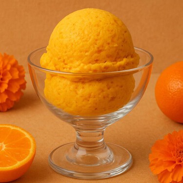 Prepara un helado de cempasúchil con mandarina con solo 7 ingredientes y sin máquina