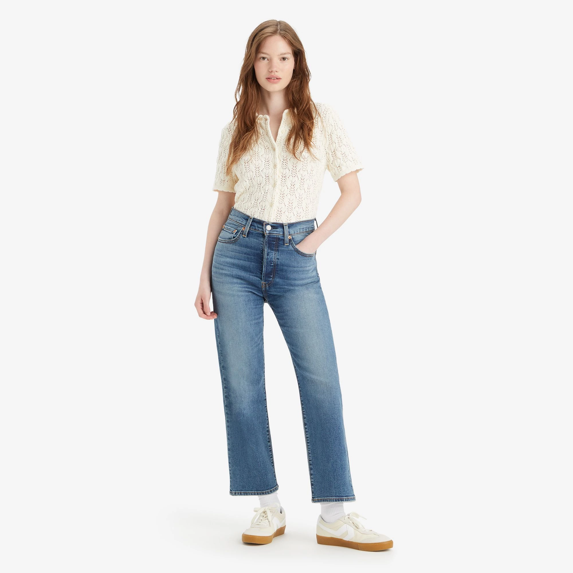 Jean Ribcage Straight Tobillero
