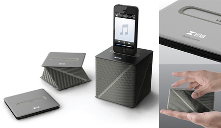 Altavoces plegables inspirados en el Origami
