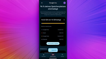 O Google One me dá uma visão geral do que está ocupando meu armazenamento