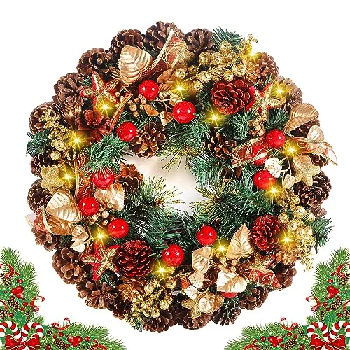 ZQEJEFD Corona de Navidad para Puerta LED