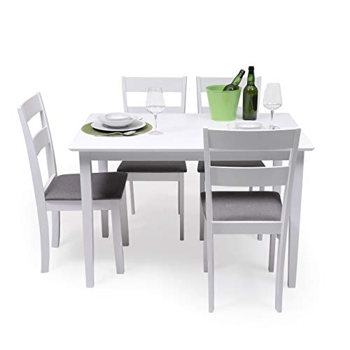 Homely - Conjunto de Comedor Kansas & Dallas White