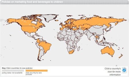 Mapa interactivo de la política de comercialización de alimentos para niños