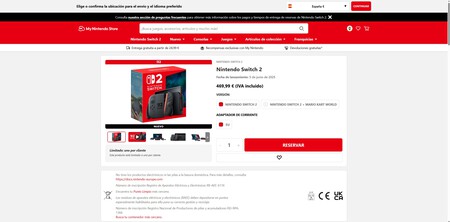 Reservas Nintendo Switch 2 Pagina Web Tienda