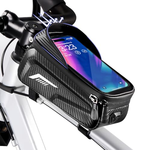 Bolsa Cuadro Bicicleta Impermeable Con Visor Solar y Pantalla Táctil Sensible Para Tubo Superior de Bicicletas de Montaña y Carretera