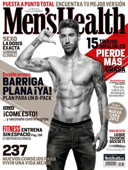 Sergio Ramos, qué manera de sacar músculo en Men's Health