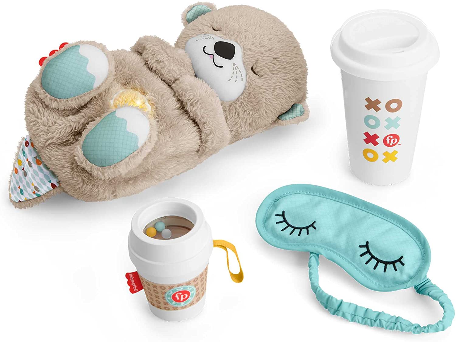 Fisher-Price Nutria con complementos. Peluche con luces y accesorios para bebé y padres,