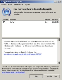 Apple inmiscuye Safari en el Software Update de Windows