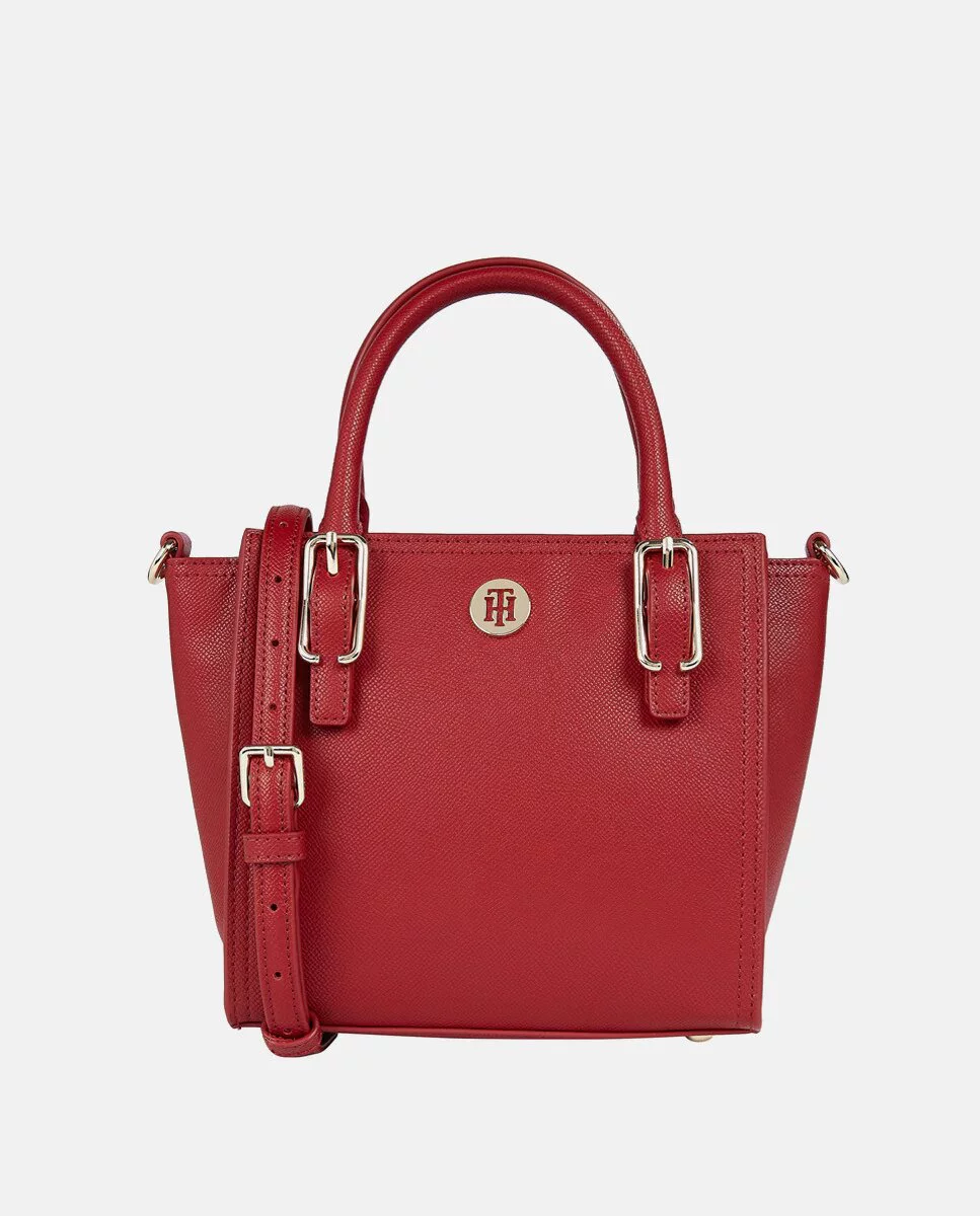 Tote pequeño Tommy Hilfiger en rojo con cremallera