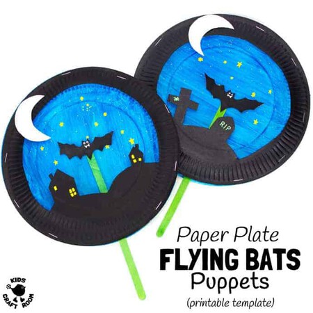 Paper Plate Flying Bat Craft Square