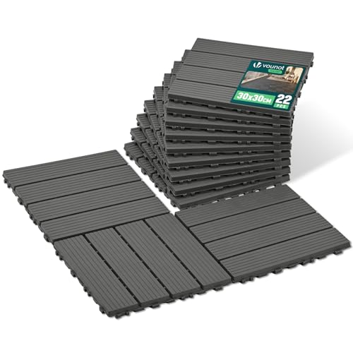 VOUNOT® Set de 22 Baldosas de Exterior 30x30 cm