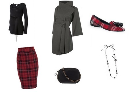 look tartán embarazadas navidad 2013
