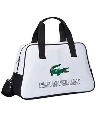 Lacoste Bolsa de deporte, bolsa de viaje, color blanco