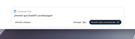 ChatGPT pidiendo permiso para entrar en mensajes