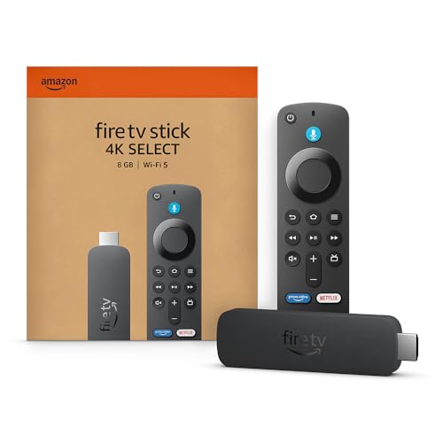 Amazon Fire TV Stick 4K Select (última generación): comienza a reproducir contenido 4K en streaming, ve cientos de miles de películas y episodios de series, y accede a la TV gratuita y en directo