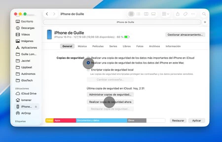 Hacer una copia de seguridad en Mac del iPhone te llevará muy pocos minutos