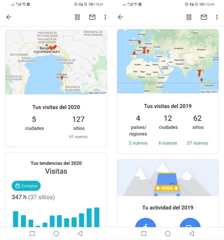 2020年の概要(左)と昨年の概要(右)