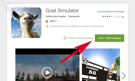 Así es como Google Play te dice si una aplicación o juego está en oferta