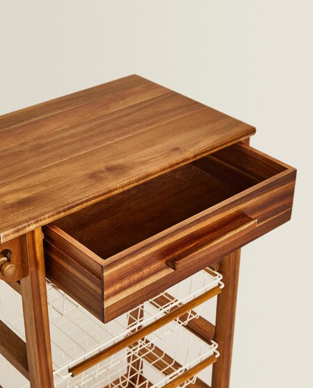 MUEBLE ALMACENAJE MADERA Y METAL RUEDAS