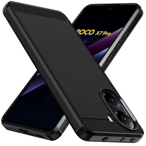 ivoler Funda para Xiaomi Poco X7 Pro 5G, [Protección Militar] Carcasa Protectora Antigolpes, Fina Suave TPU Silicona Caso Delgada Anti-Choques Antihuellas Bumper Case, Negro