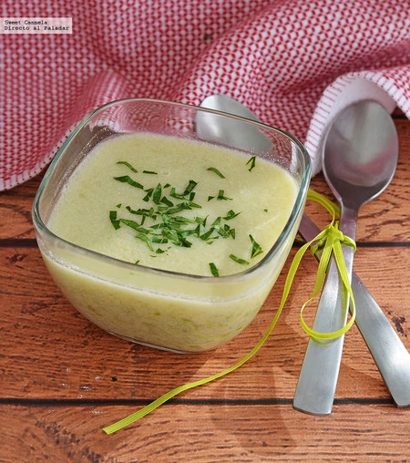 Crema de ejotes con un toque de vainilla. Receta saludable