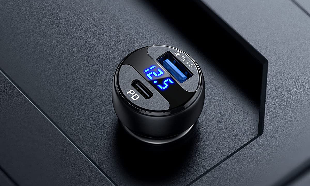 INIU Cargador de Coche, 66W 6A Carga rapida con 2 Puertos USB C