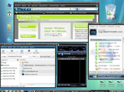 Convierte Ubuntu en Windows Vista (visualmente claro)