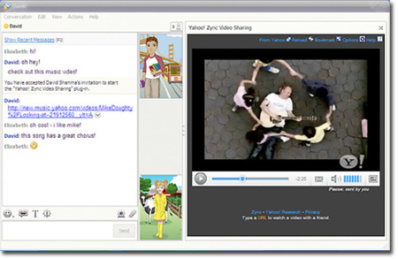 Zync plug-in, mira vídeos de YouTube con tus contactos de Yahoo Messenger
