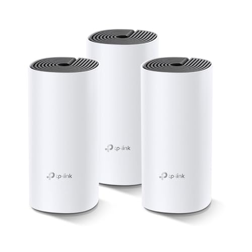 TP-Link Deco M4 (3-Pack) - Mesh Wi-Fi AC1200, Cobertura de hasta 370 m², se Adapta a Pisos y hogares de Varias Plantas, Modos de Trabajo múltiple, 2 x Puertos Gigabit por Unidad