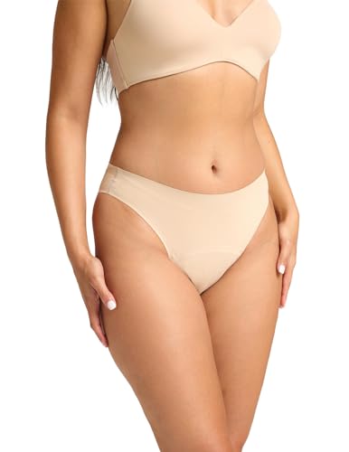 Modibodi Ropa interior de período, bikini sin costuras, flujo moderado, 30 ml