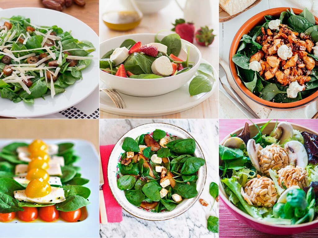 15 recetas de ensalada de espinacas para una comida fácil pero muy completa