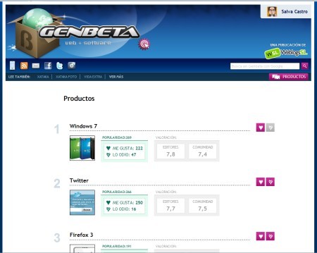 Mejoras en la lista de productos de genbeta