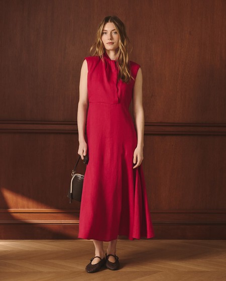 Vestido Lino Rojo