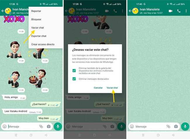Vaciar, eliminar, archivar y cerrar chats de WhatsApp: en qué se