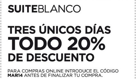 Aprovecha un descuento del 20 % del 7 al 9 de marzo en Blanco