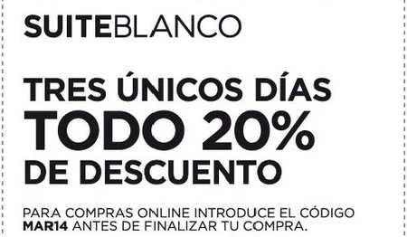 Aprovecha un descuento del 20 % del 7 al 9 de marzo en Blanco 